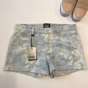PAIGE “Anja” High Waist Cuffed Shorts in Skylar 30